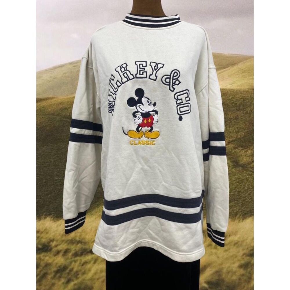 Y2K Vintage Disney Mickey Mouse Thrashed Crewneck Sweater Retro Has Stains!